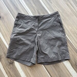 LLBean Shorts Women Cargo Hiking pockets Sz 10R‎ Adjustable waist Nylon Spandex